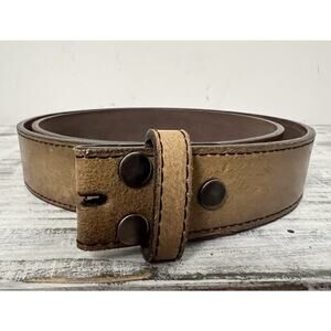 Vera Pelle Italian Leather Belt Distressed Brown Aged Size XL 39-42 (No Buckle)